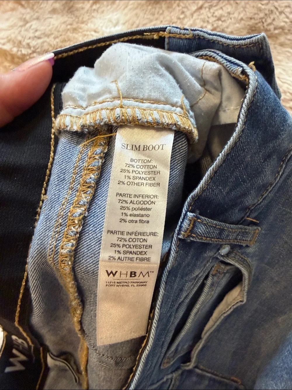 White House Black Market Slim Boot Jeans size 4 short hidden elastic waistband - Picture 3 of 8